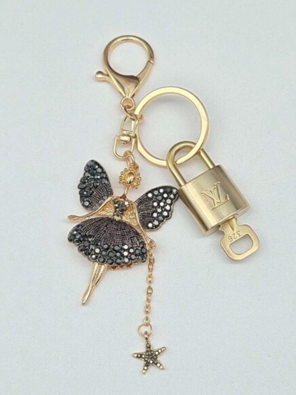 Louis Vuitton Gold Lock 🔒 Authentic LV Key + Unbranded Fairy Bag Charm - Picture 2 of 9
